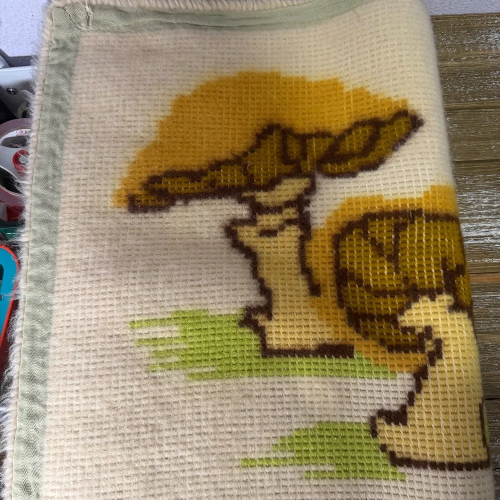 Vintage Mushroom Latch Hook Gallery Wall Hanging Retro Cottagecore Forest 1970s